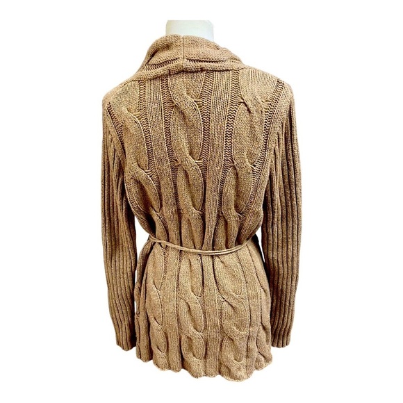 CABI #591 Acorn Cable Knit Long Cardigan Sweater Open Front - Picture 3 of 6